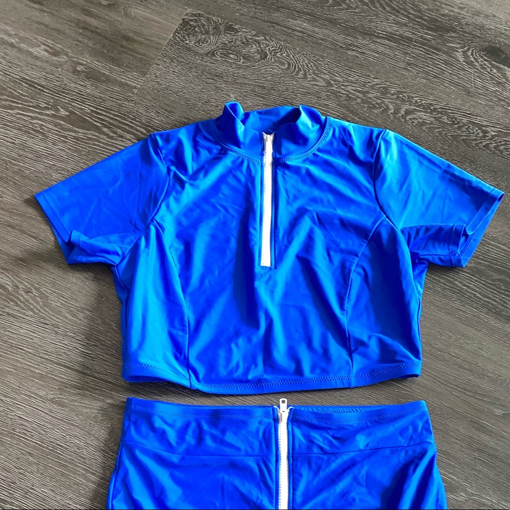 Cobalt blue two piece swimsuit